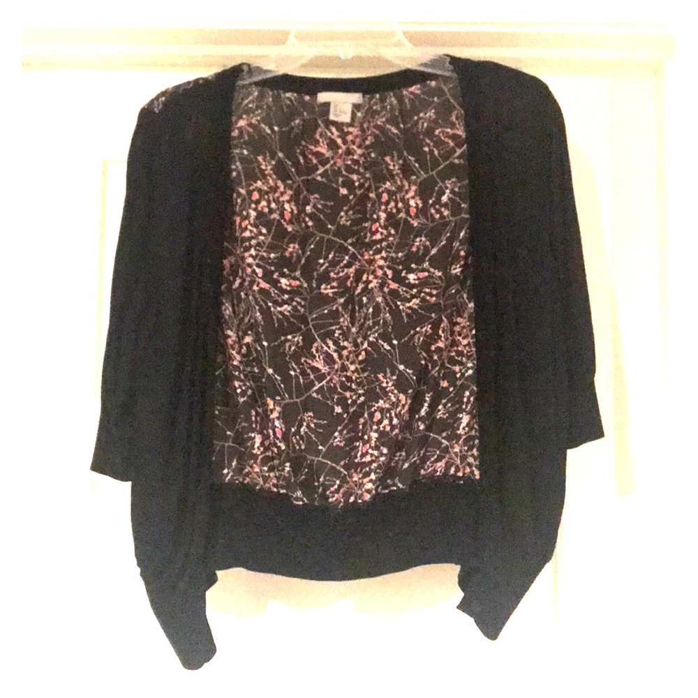 Cardigan with patterned back